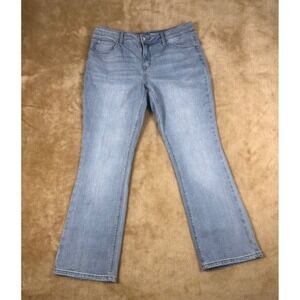 Laurie Felt Forever Denim Baby‎ Bell Flare Jeans Light Wash Blue Womens Size 14P